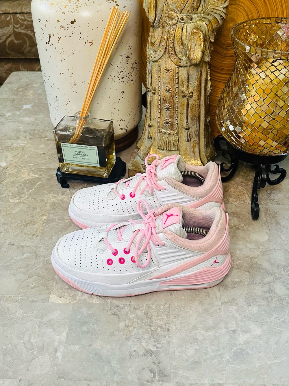 Jordan Air (GS) Shoes White/Pink Low Top Leather FD8789-116 Size 7Y